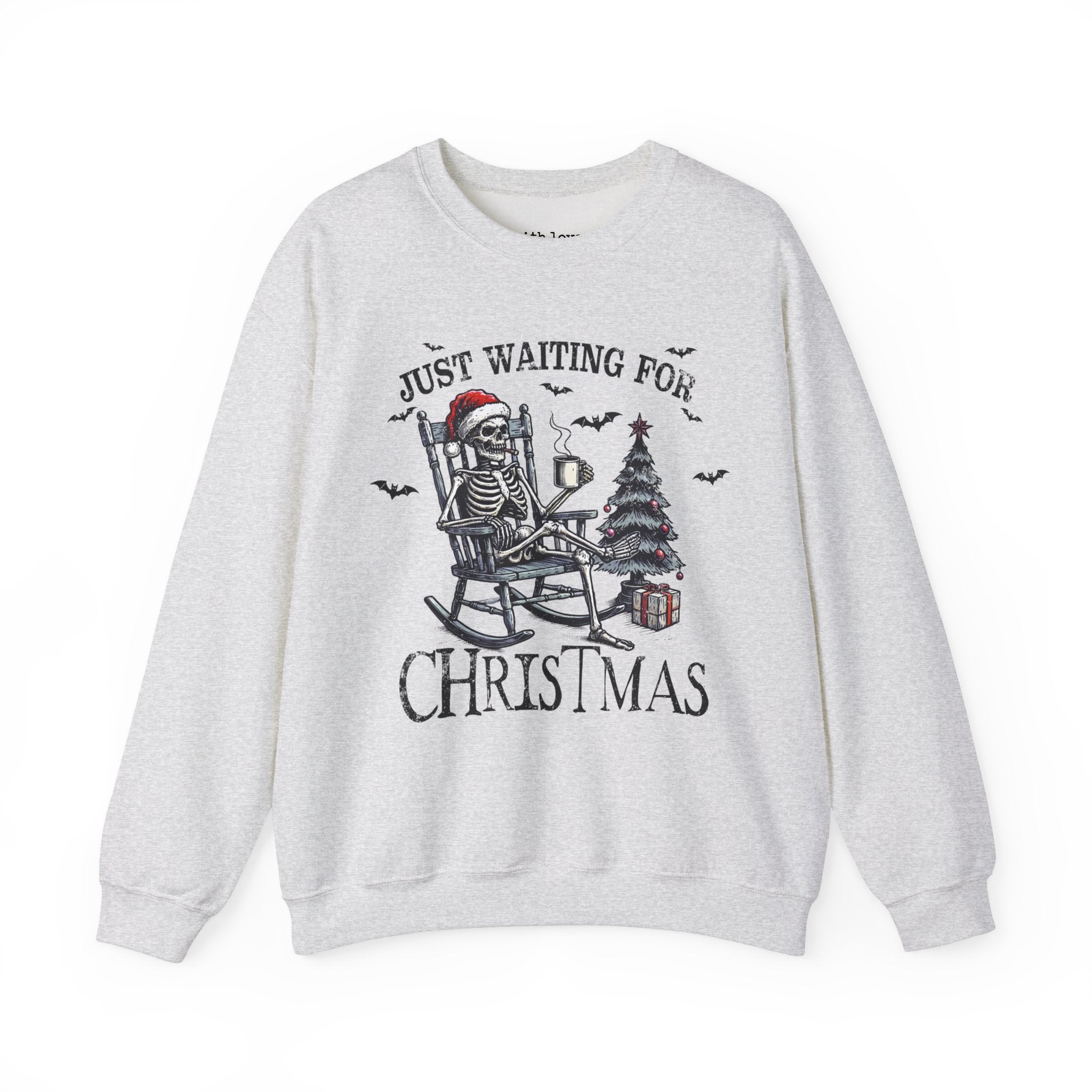 Just Waiting For Christmas Skeleton Unisex Heavy Blend Crewneck Sweatshirt