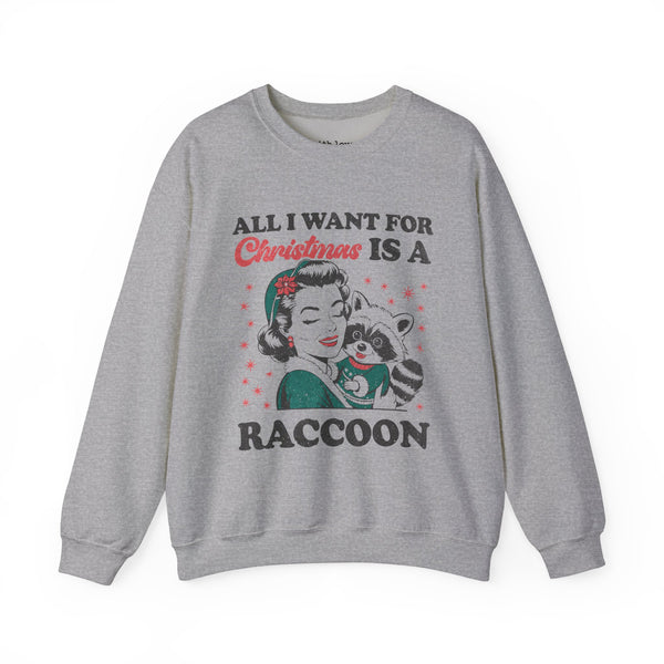 All I Want for Christmas is a Raccoon Unisex Heavy Blend Crewneck Sweatshirt