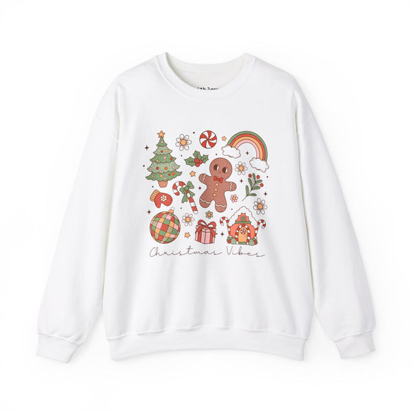 Christmas Vibes Disco Retro Unisex Heavy Blend Crewneck Sweatshirt