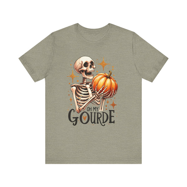 Oh My Gourd! Halloween Fall Pumpkin Skeleton Bella Canvas Unisex Jersey Short Sleeve Tee