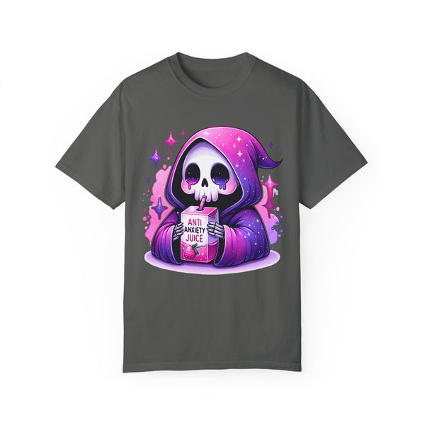 Anti Anxiety Juice Grim Reaper Skeleton Mental Health Comfort Colors Unisex Garment-Dyed T-shirt