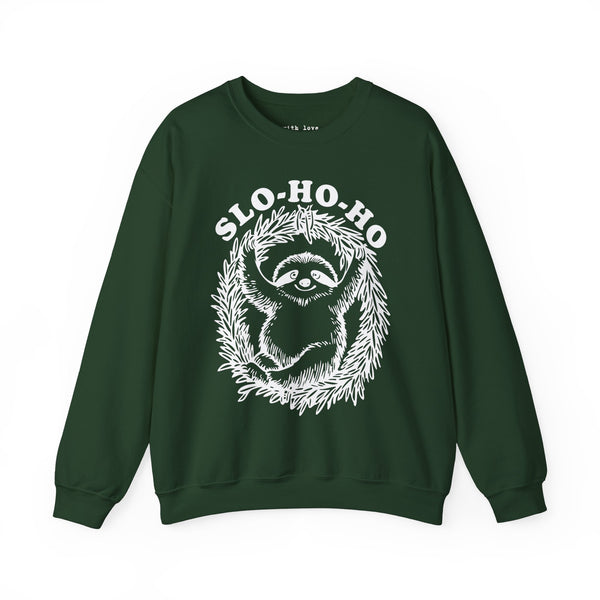 Slo Ho Ho Sloth Christmas Unisex Heavy Blend Crewneck Sweatshirt