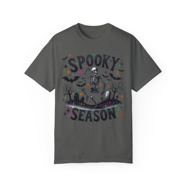 Spooky Season Dancing Skeleton Graveyard Halloween Comfort Colors Unisex Garment-Dyed T-shirt