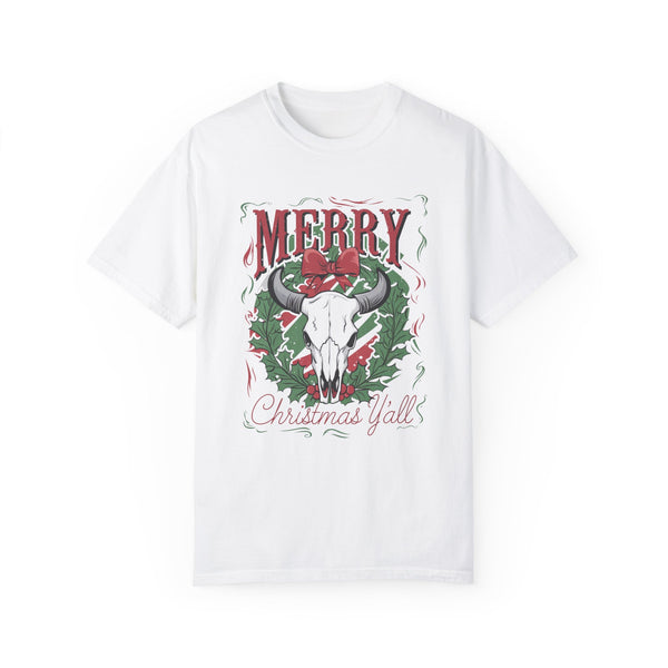 Merry Christmas Y’all Western Comfort Colors Unisex Garment-Dyed T-shirt