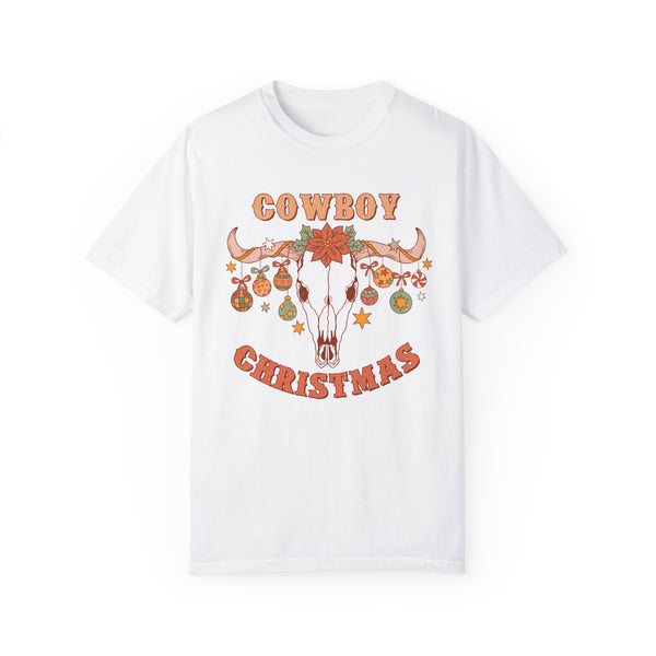 Cowboy Christmas Western Skull Comfort Colors Unisex Garment-Dyed T-shirt