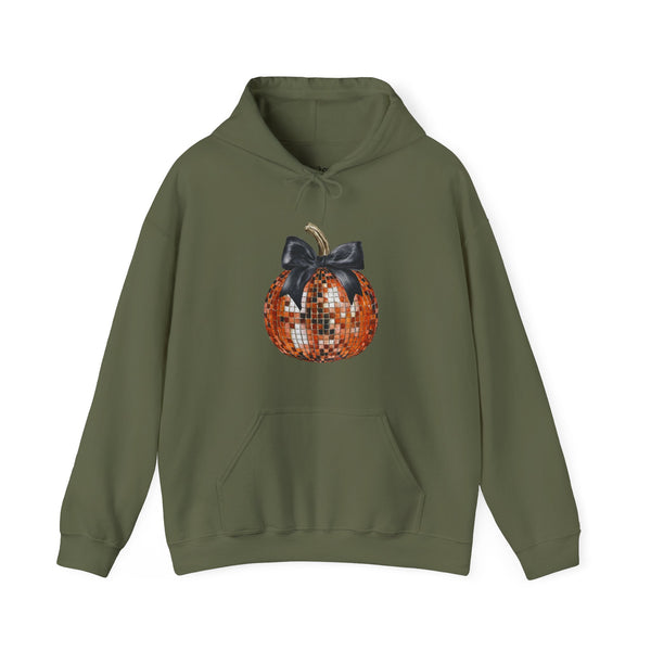 Disco Pumpkin Bow Unisex Heavy Blend Hooded Sweatshirt Hoodie