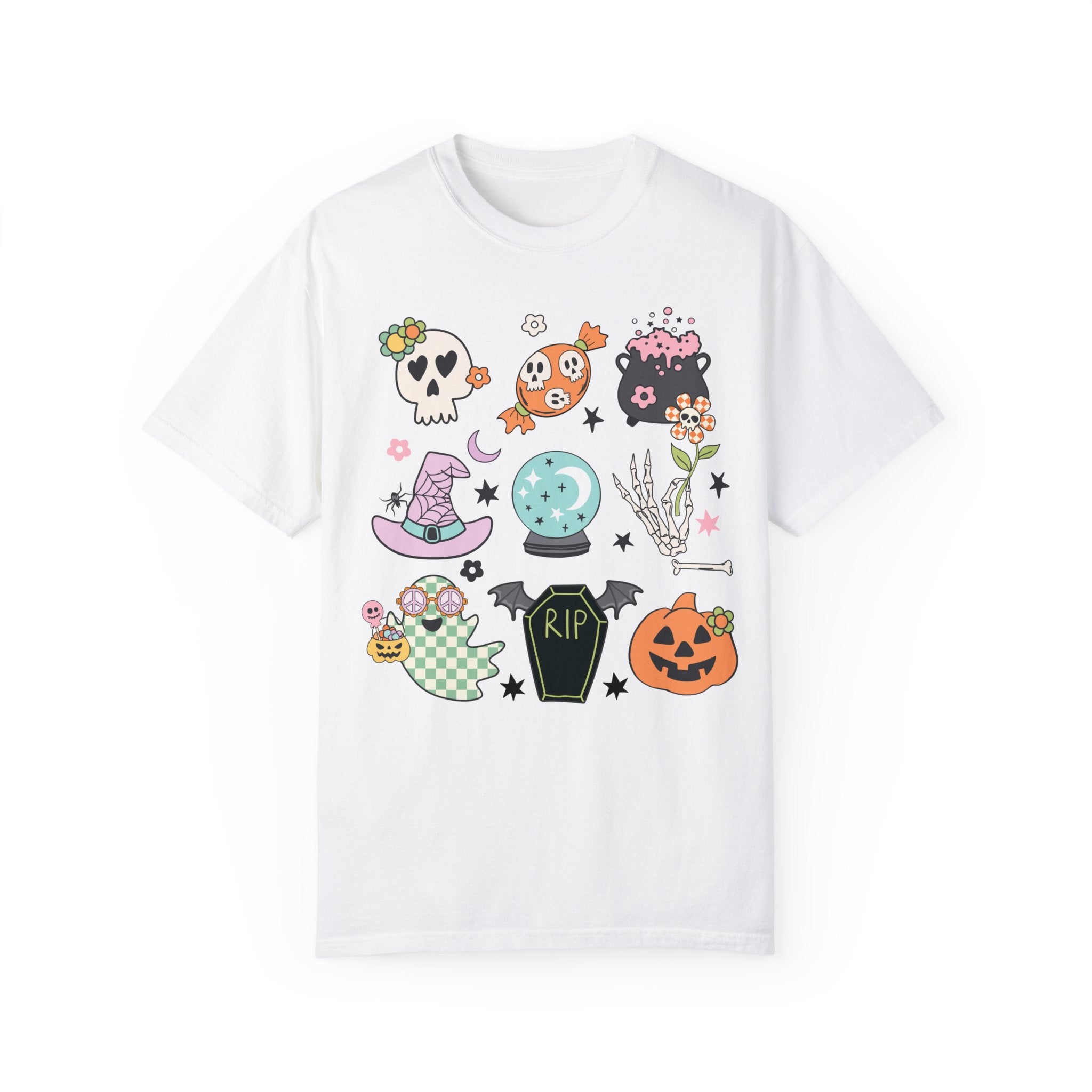 Halloween Things Pumpkin Skull Comfort Colors Unisex Garment-Dyed T-shirt