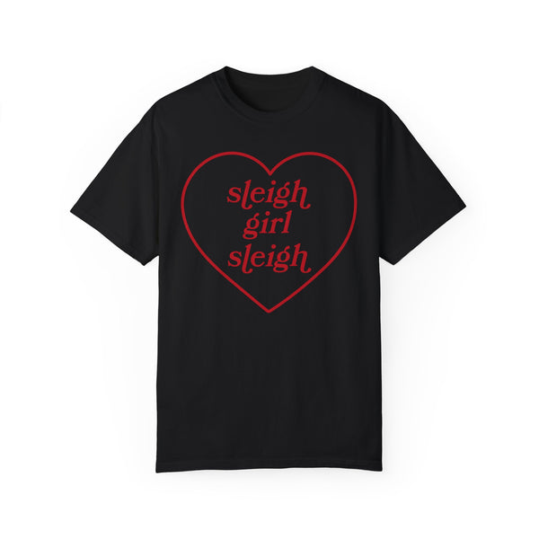 Sleigh Girl Sleigh Christmas Heart Comfort Colors Unisex Garment-Dyed T-shirt