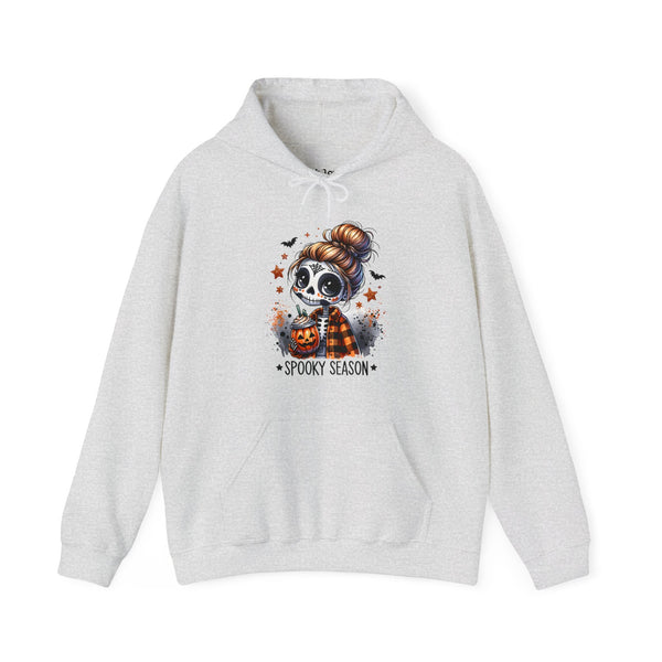 Spooky Season Sugar Skull Pumpkin Spice Halloween Fall Unisex Heavy Blend Hooded Sweatshirt