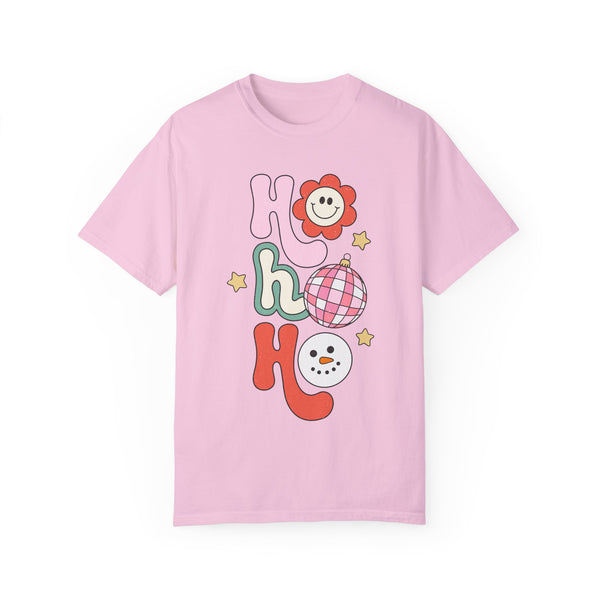 Ho Ho Ho Groovy Disco Christmas Comfort Colors Unisex Garment-Dyed T-shirt