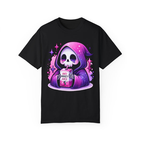 Anti Anxiety Juice Grim Reaper Skeleton Mental Health Comfort Colors Unisex Garment-Dyed T-shirt