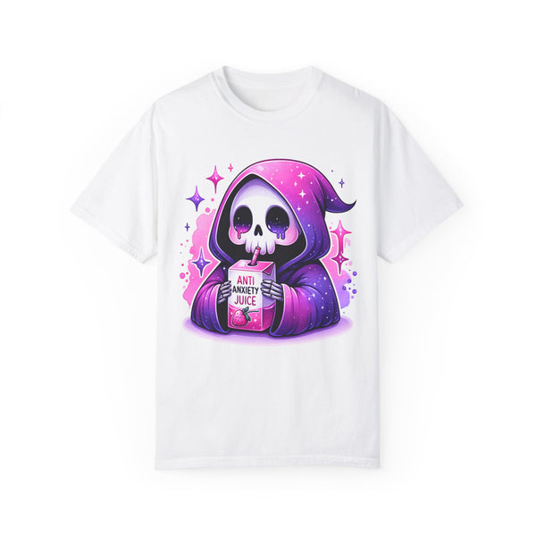 Anti Anxiety Juice Grim Reaper Skeleton Mental Health Comfort Colors Unisex Garment-Dyed T-shirt