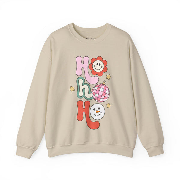 Ho Ho Ho Groovy Disco Christmas Unisex Heavy Blend Crewneck Sweatshirt