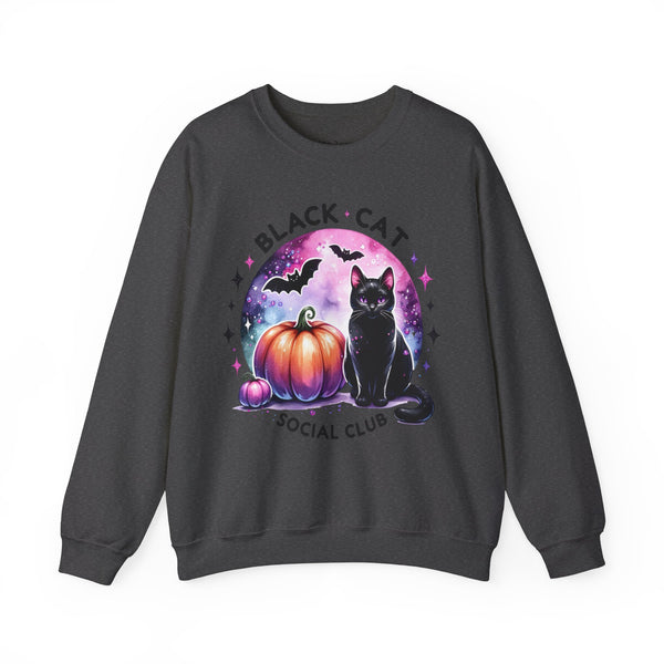 Black Cat Social Club Halloween Unisex Heavy Blend Crewneck Sweatshirt