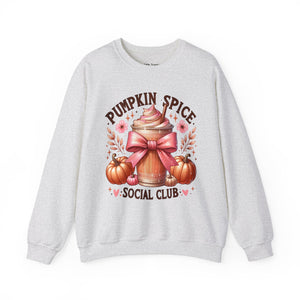 Pumpkin Spice Social Club Coquette Fall Unisex Heavy Blend Crewneck Sweatshirt