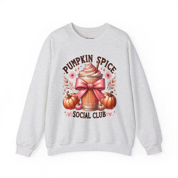 Pumpkin Spice Social Club Coquette Fall Unisex Heavy Blend Crewneck Sweatshirt