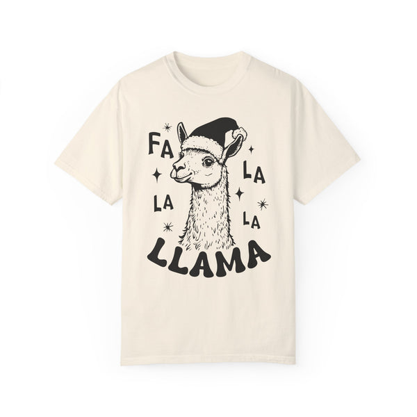 Fa La La Llama Christmas Comfort Colors Unisex Garment-Dyed T-shirt