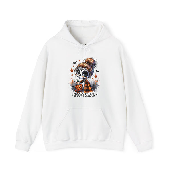 Spooky Season Sugar Skull Pumpkin Spice Halloween Fall Unisex Heavy Blend Hooded Sweatshirt