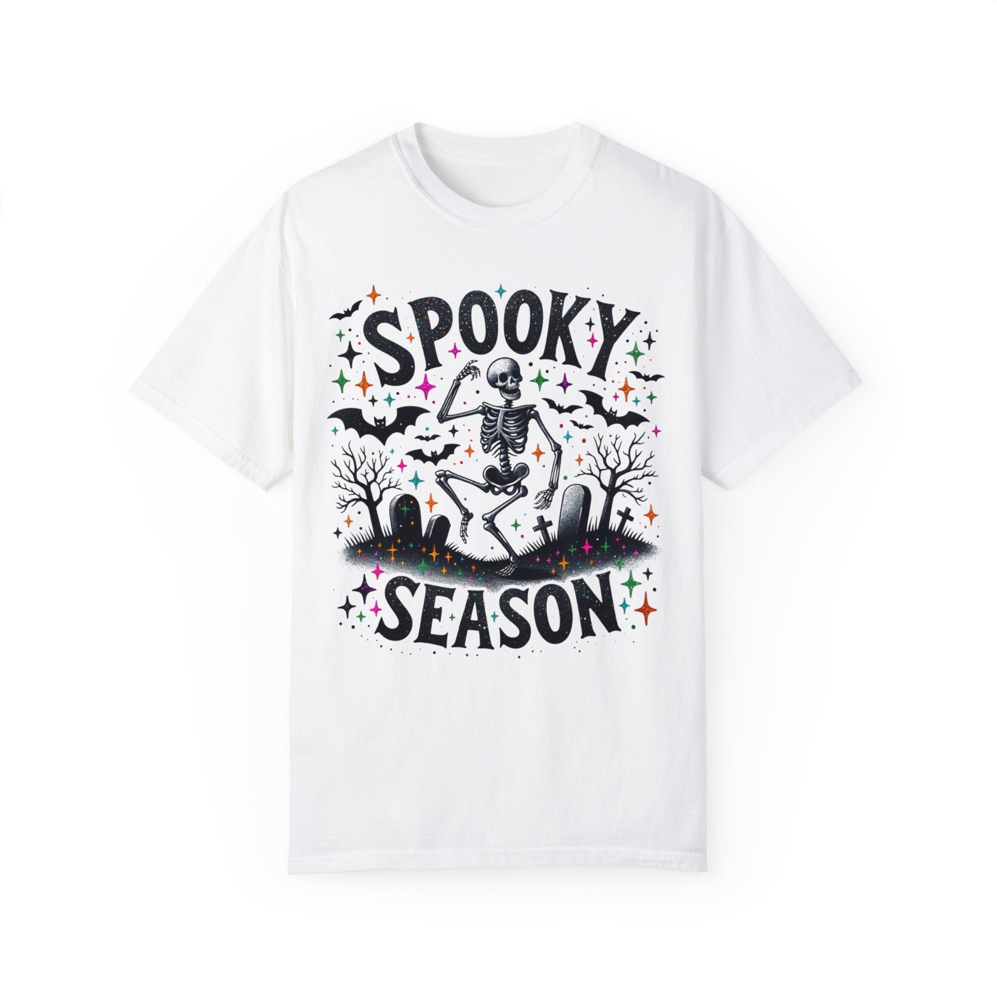 Spooky Season Dancing Skeleton Graveyard Halloween Comfort Colors Unisex Garment-Dyed T-shirt