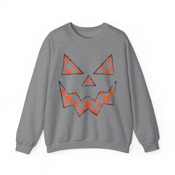 Jack O Lantern Pumpkin Face Halloween Unisex Heavy Blend Crewneck Sweatshirt