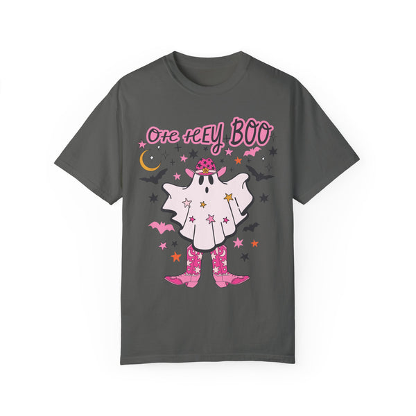 Oh Hey Boo Cowgirl Ghost Halloween Comfort Colors Unisex Garment-Dyed T-shirt