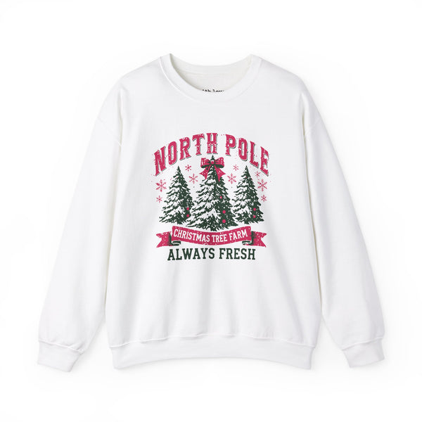 North Pole Christmas Tree Farm Unisex Heavy Blend Crewneck Sweatshirt