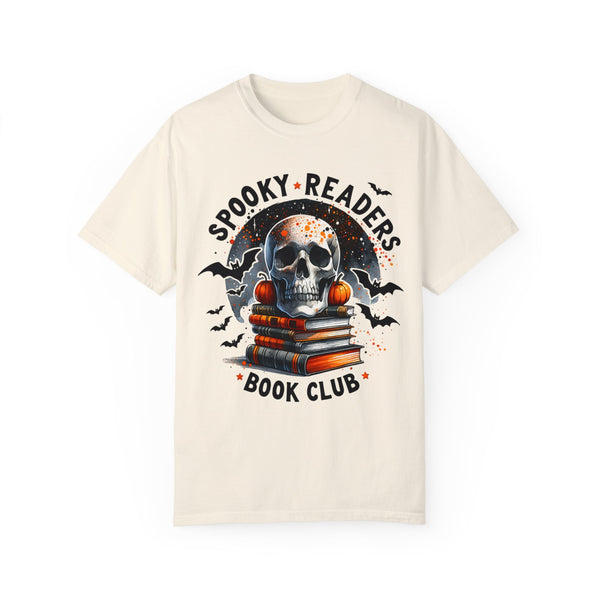 Spooky Readers Book Club Skull Books Halloween Comfort Colors Unisex Garment-Dyed T-shirt