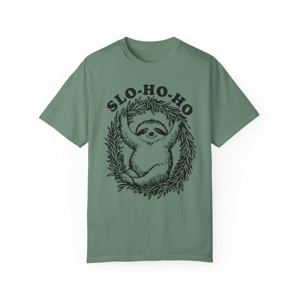 Slo Ho Ho Sloth Christmas Comfort Colors Unisex Garment-Dyed T-shirt