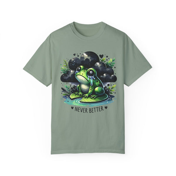 Never Better Crying Frog Mental Health Comfort Colors Unisex Garment-Dyed T-shirt