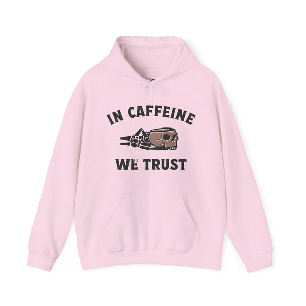 In Caffeine We Trust Skull Coffee Grunge Unisex Heavy Blend Hooded Sweatshirt