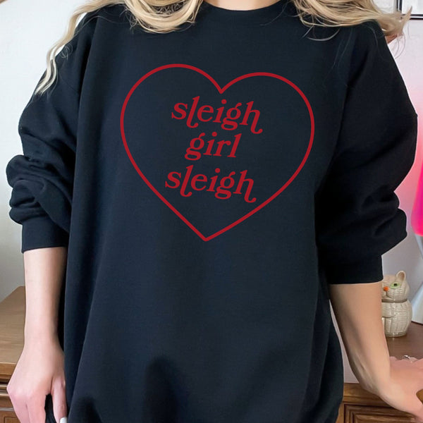 Sleigh Girl Sleigh Christmas Heart Unisex Heavy Blend Crewneck Sweatshirt