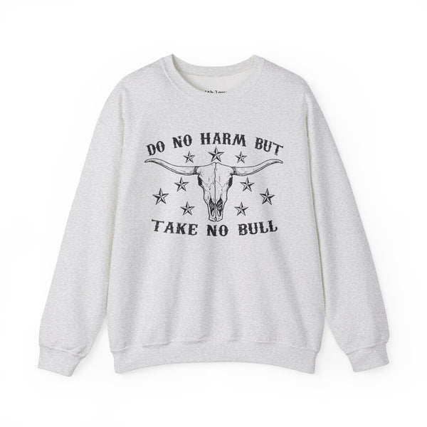 Do No Harm but Take No Bull Western Unisex Heavy Blend Crewneck Sweatshirt