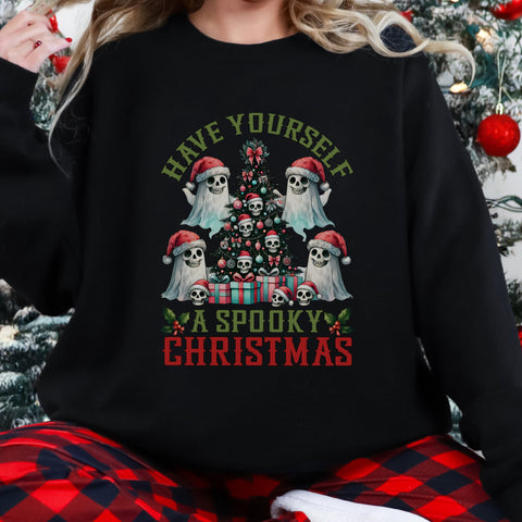 Have Yourself a Spooky Christmas Ghost Unisex Heavy Blend Crewneck Sweatshirt