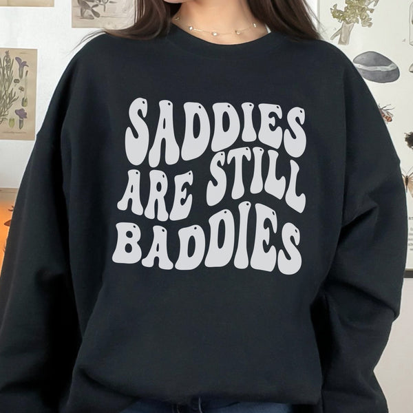 Saddies Are Still Baddies Mental Health Unisex Heavy Blend Crewneck Sweatshirt