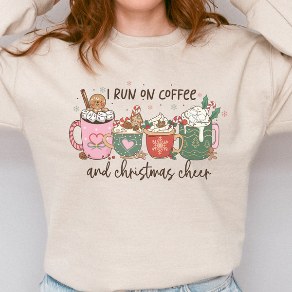 I Run On Coffee and Christmas Cheer Unisex Heavy Blend Crewneck Sweatshirt