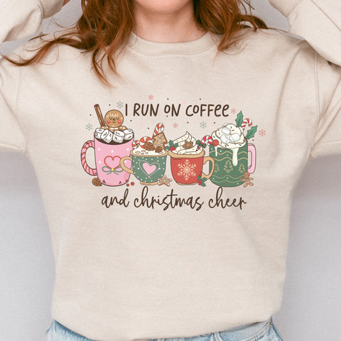 I Run On Coffee and Christmas Cheer Unisex Heavy Blend Crewneck Sweatshirt