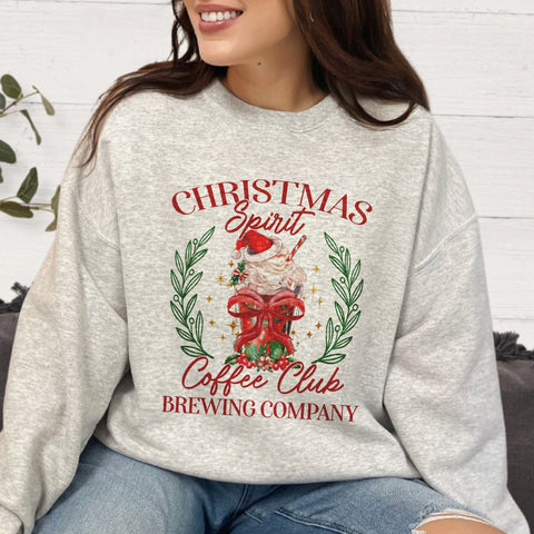 Christmas Spirit Coffee Club Brewing Company Unisex Heavy Blend Crewneck Sweatshirt