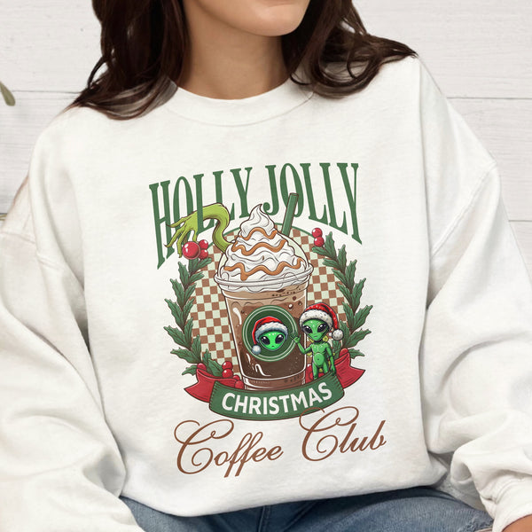 Holly Jolly Coffee Christmas Club Unisex Heavy Blend Crewneck Sweatshirt