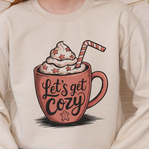 Let’s Get Cozy Holiday Christmas Unisex Heavy Blend Crewneck Sweatshirt