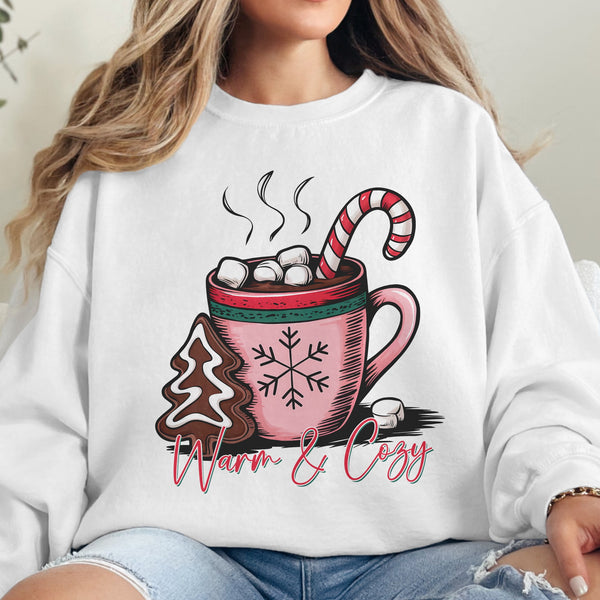 Warm and Cozy Hot Chocolate Christmas Holiday Unisex Heavy Blend Crewneck Sweatshirt