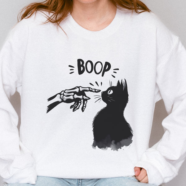 Boop Cat Skeleton Unisex Heavy Blend Crewneck Sweatshirt