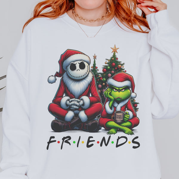 Christmas Skeleton Friends Santa Unisex Heavy Blend Crewneck Sweatshirt