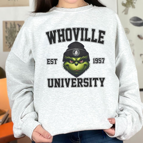 Whoville University Christmas Unisex Heavy Blend Crewneck Sweatshirt