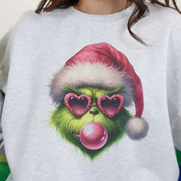 Christmas Bubblegum Monster Unisex Heavy Blend Crewneck Sweatshirt