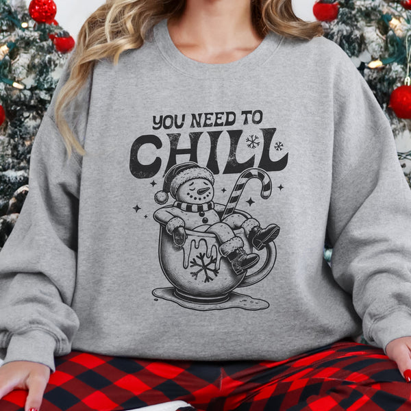 You Need to Chill Snowman Unisex Heavy Blend Crewneck Sweatshirt