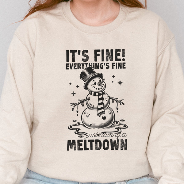 Just Having a Meltdown Snowman Unisex Heavy Blend Crewneck Sweatshirt