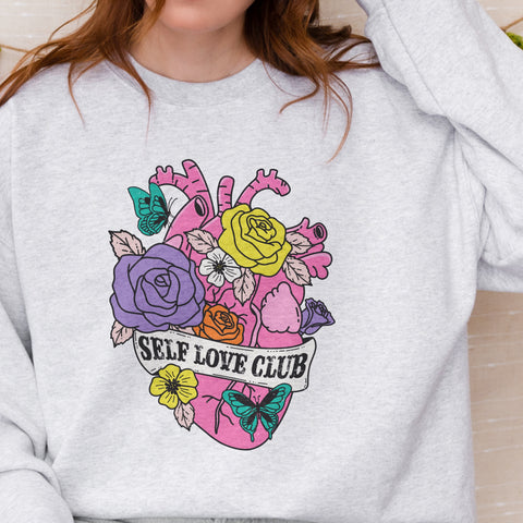 Self Love Club Heart Unisex Heavy Blend Crewneck Sweatshirt