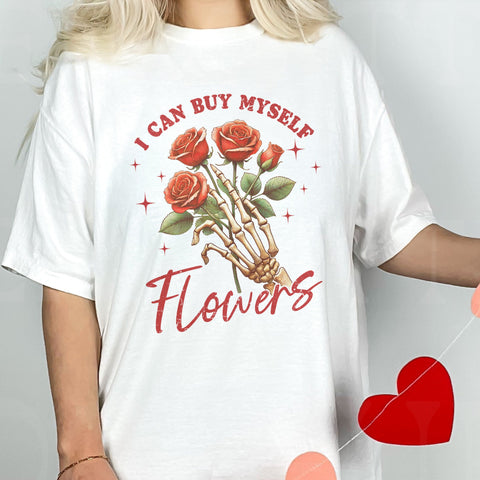 I Can Buy Myself Flowers Skeleton Anti Valentine Comfort Colors Unisex Garment-Dyed T-shirt