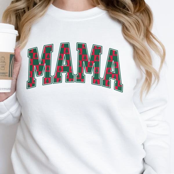 Mama Christmas Checker Unisex Heavy Blend Crewneck Sweatshirt