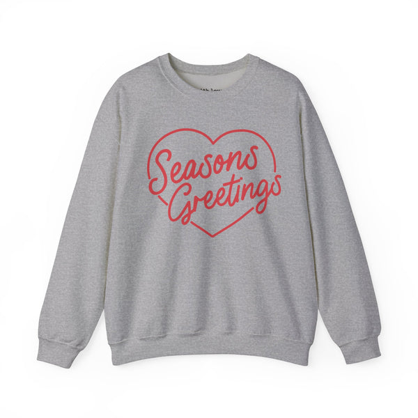 Seasons Greetings Heart Christmas Unisex Heavy Blend Crewneck Sweatshirt